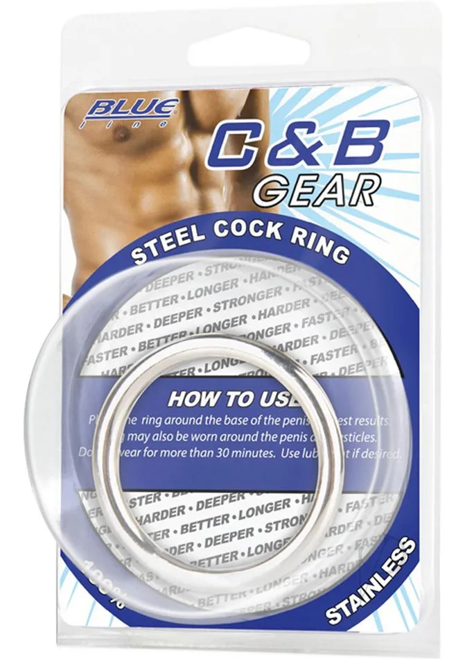 CandB Gear Steel Cock Ring 18in Diameter Blue Line Cand B Gear Male Sex Toys CandB Gear Steel Cock Ring 18in Diameter Blue Line Cand B Gear Male Sex Toys