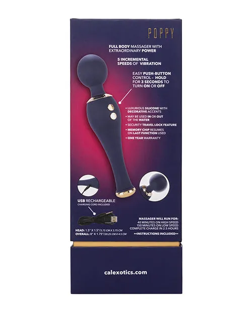 Chic Poppy Rechargeable Silicone Wand Massager Blue Chic Vibrators Chic Poppy Rechargeable Silicone Wand Massager Blue Chic Vibrators