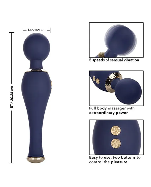 Chic Poppy Rechargeable Silicone Wand Massager Blue Chic Vibrators Chic Poppy Rechargeable Silicone Wand Massager Blue Chic Vibrators
