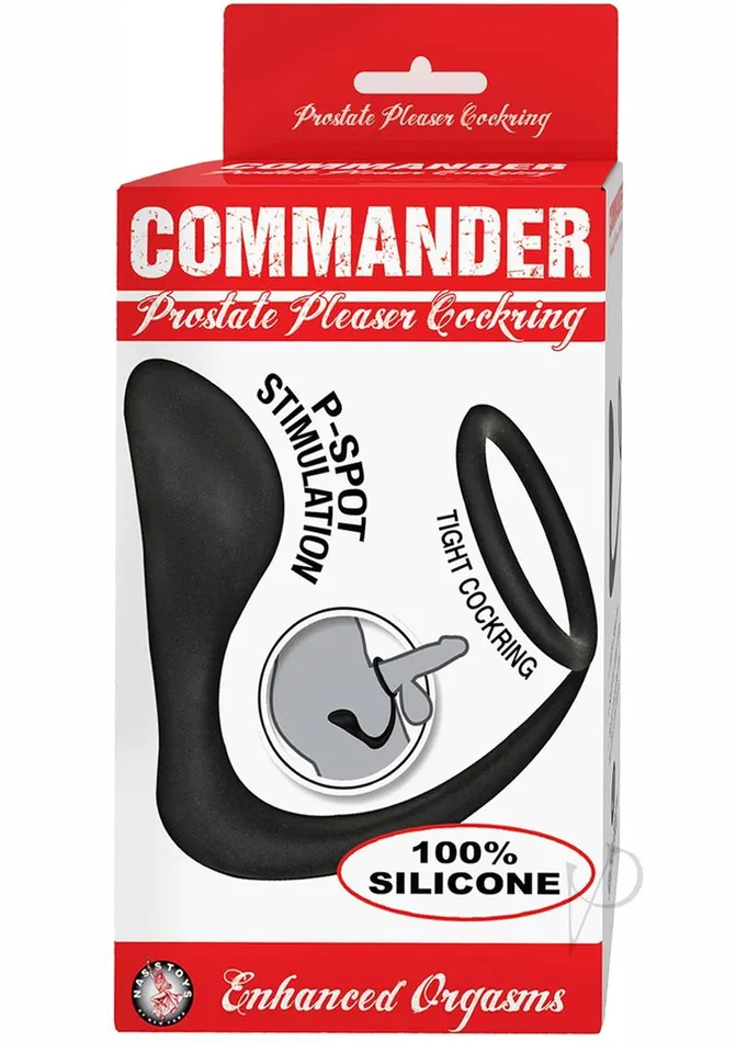 Commander Prostate Pleaser Silicone Cock Ring Black Commander Male Sex Toys Commander Prostate Pleaser Silicone Cock Ring Black Commander Male Sex Toys