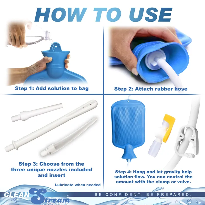 Couples CleanStream Deluxe Shower Enema Kit with 5 Tips