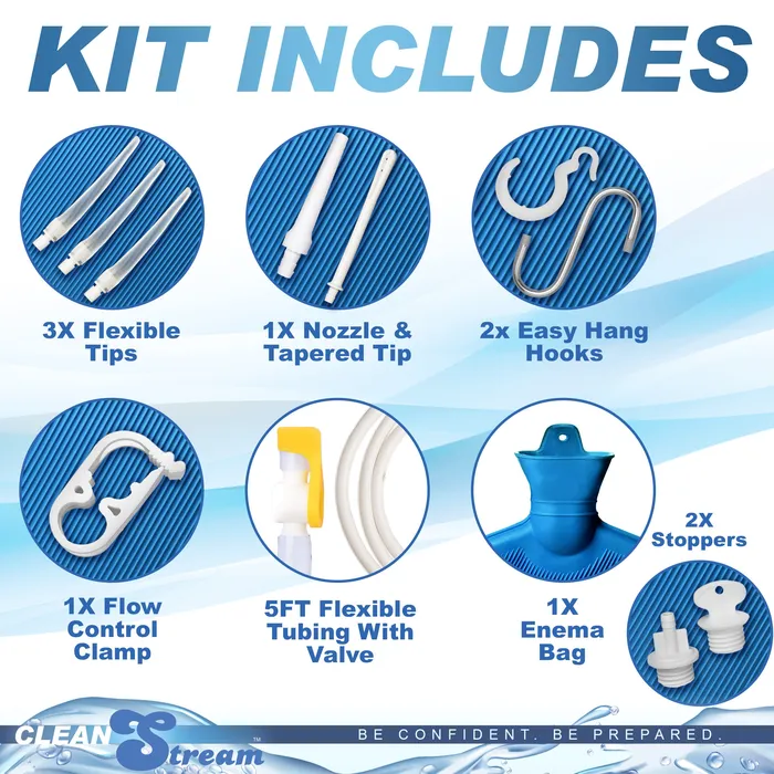 Couples CleanStream Deluxe Shower Enema Kit with 5 Tips