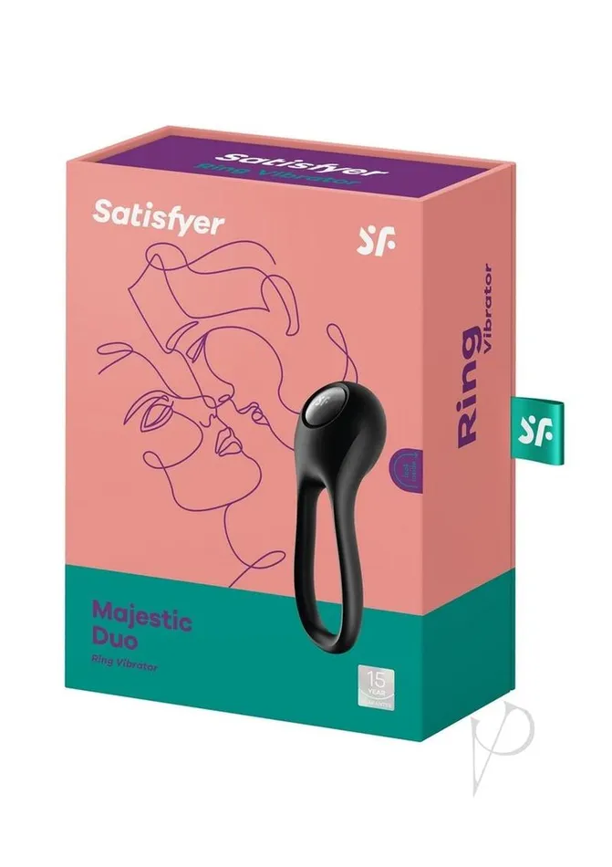 Couples Satisfyer Satisfyer Majestic Duo Silicone Vibrating Cock and Ball Ring Black Couples Satisfyer Satisfyer Majestic Duo Silicone Vibrating Cock and Ball Ring Black