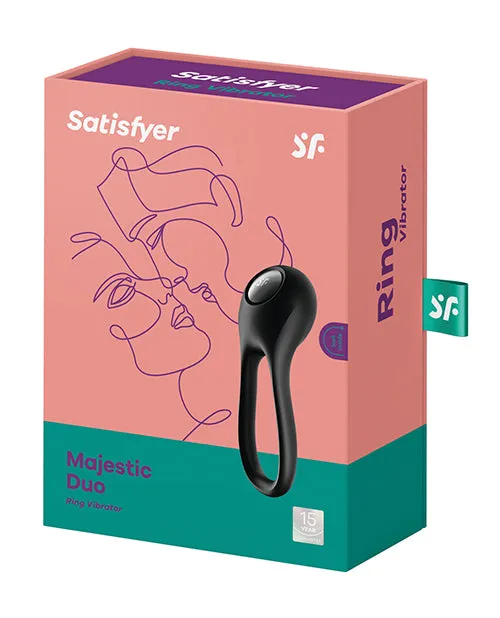 Couples Satisfyer Satisfyer Majestic Duo Silicone Vibrating Cock and Ball Ring Black Couples Satisfyer Satisfyer Majestic Duo Silicone Vibrating Cock and Ball Ring Black
