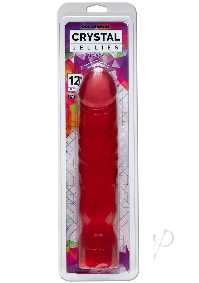 Crystal Jellies Big Boy Dildo 12in Pink Crystal Jellies Dildos