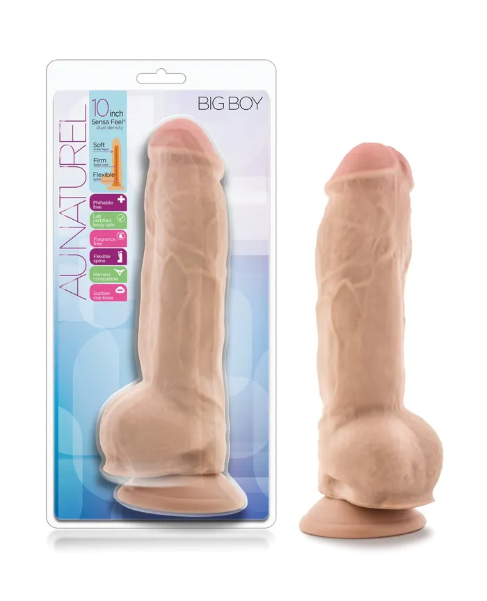 Dildos Au Naturel Au Naturel Big Boy Dildo With Balls 10in Vanilla