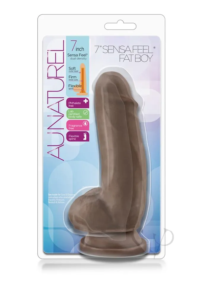Dildos Au Naturel Sensa Feel Fat Boy Dildo 7in Chocolate Au Naturel
