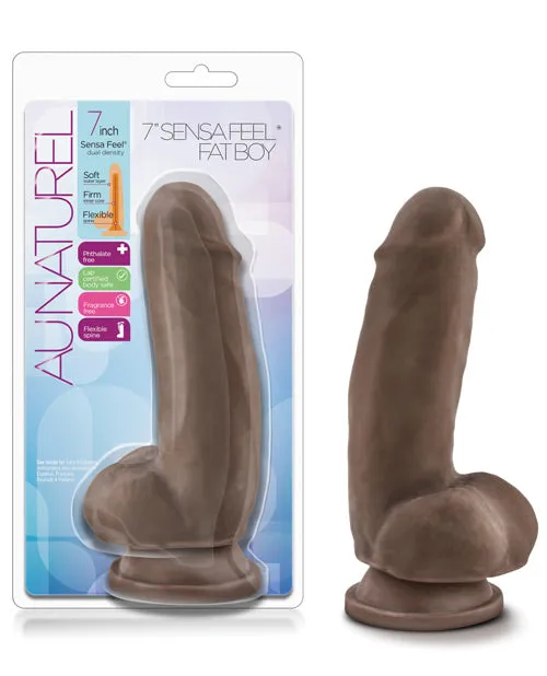 Dildos Au Naturel Sensa Feel Fat Boy Dildo 7in Chocolate Au Naturel