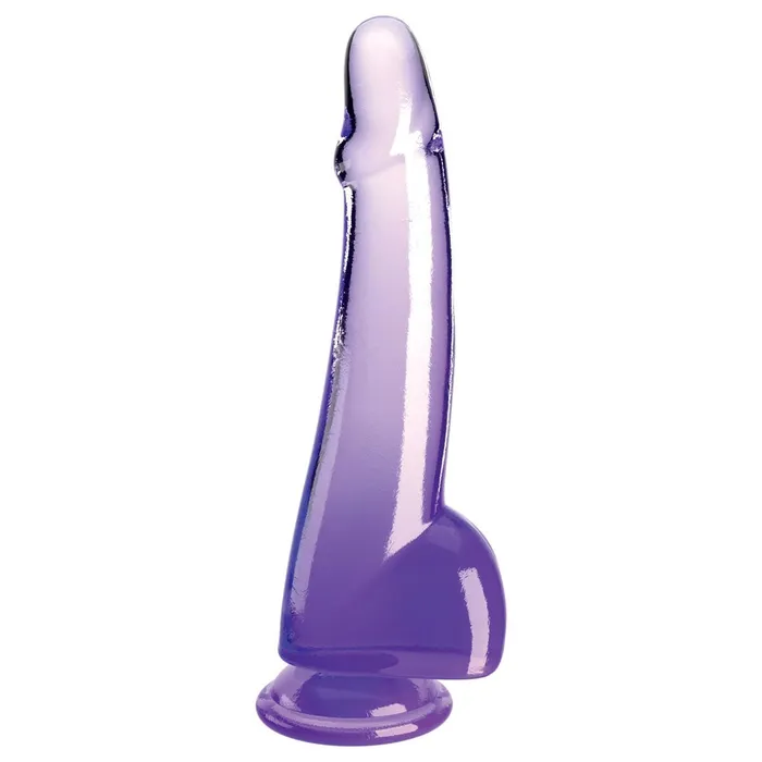 Dildos Pipedream King Cock Clear 10 Cock with Balls Purple