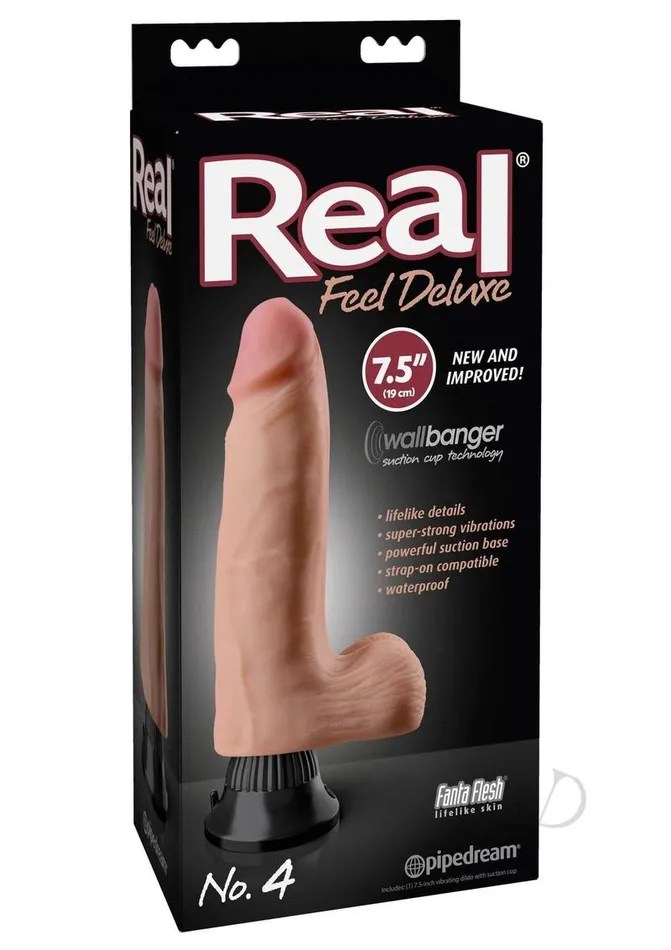 Dildos Real Feel Deluxe No 4 Wallbanger Vibrating Dildo with Balls 75in Vanilla Real Feel Deluxe Dildos Real Feel Deluxe No 4 Wallbanger Vibrating Dildo with Balls 75in Vanilla Real Feel Deluxe