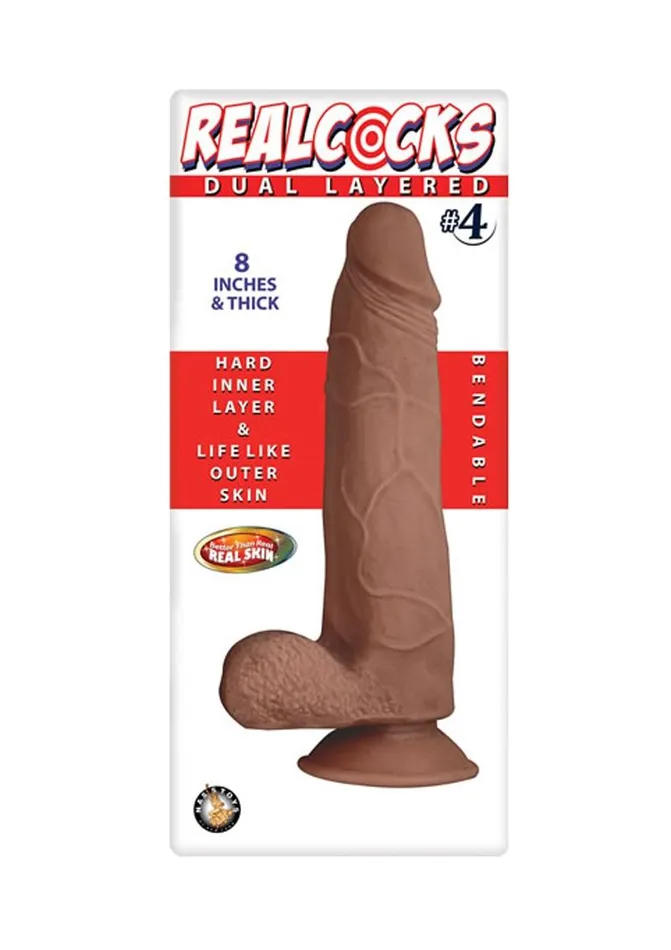 Dildos Realcocks Realcocks Dual Layered 4 Bendable Thick Dildo 8in Caramel Dildos Realcocks Realcocks Dual Layered 4 Bendable Thick Dildo 8in Caramel