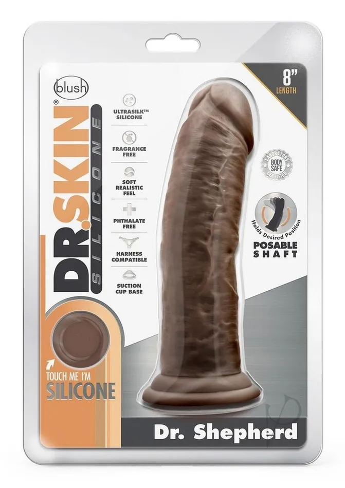 Dr Skin Platinum Collection Dr Shepherd Silicone Dildo with Suction Cup 8in Chocolate Dr Skin Female Sex Toys Dr Skin Platinum Collection Dr Shepherd Silicone Dildo with Suction Cup 8in Chocolate Dr Skin Female Sex Toys