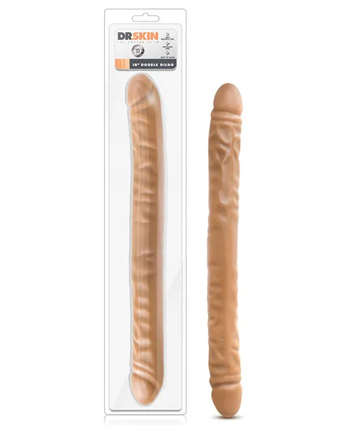 Dr Skin Silver Collection Double Dildo 18in Caramel Dr Skin Dildos Dr Skin Silver Collection Double Dildo 18in Caramel Dr Skin Dildos