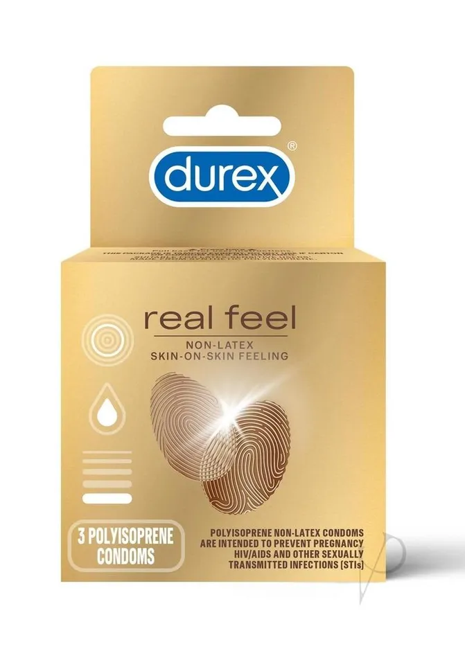 Durex Vibrators Durex Avanti Real Feel Non Latex Lubricated Condoms 3Pack
