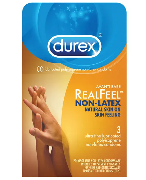 Durex Vibrators Durex Avanti Real Feel Non Latex Lubricated Condoms 3Pack