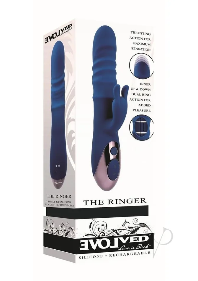 Evolved Female Sex Toys The Ringer Rechargeable Silicone Rabbit Vibrator Blue Evolved Female Sex Toys The Ringer Rechargeable Silicone Rabbit Vibrator Blue