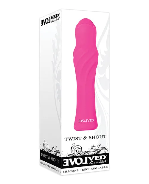 Evolved Vibrators Twist and Shout Silicone Rechargeable Vibrator Pink