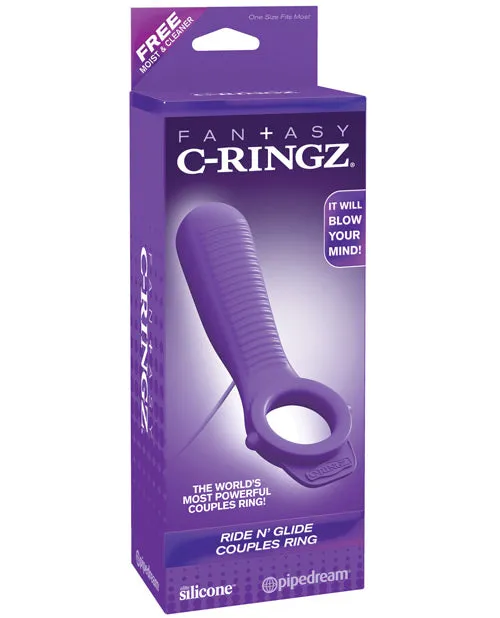 Fantasy C Ringz Couples Fantasy CRingz Silicone Ride N Glide Couples Cock Ring Purple