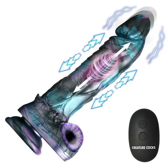 Female Sex Toys AstroThrust Thrusting Vibrating Silicone Dildo Creature Cocks