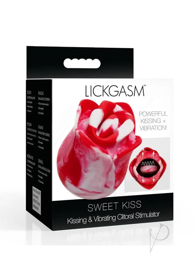 Female Sex Toys Lickgasm Lickgasm Sweet Kiss Kissing and Vibrating Rechargeable Silicone Clitoral Stimulator RedWhite Swirl Female Sex Toys Lickgasm Lickgasm Sweet Kiss Kissing and Vibrating Rechargeable Silicone Clitoral Stimulator RedWhite Swirl