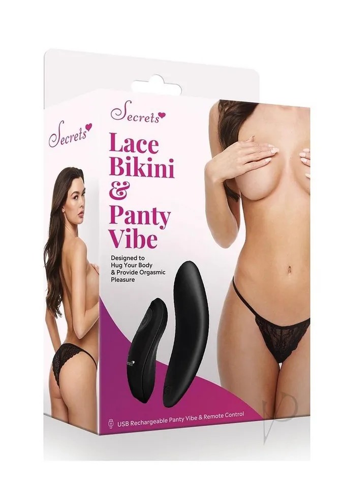 Female Sex Toys Secrets Secrets Lace Panty and Rechargeable Panty Vibe with Remote Control OS Black Female Sex Toys Secrets Secrets Lace Panty and Rechargeable Panty Vibe with Remote Control OS Black