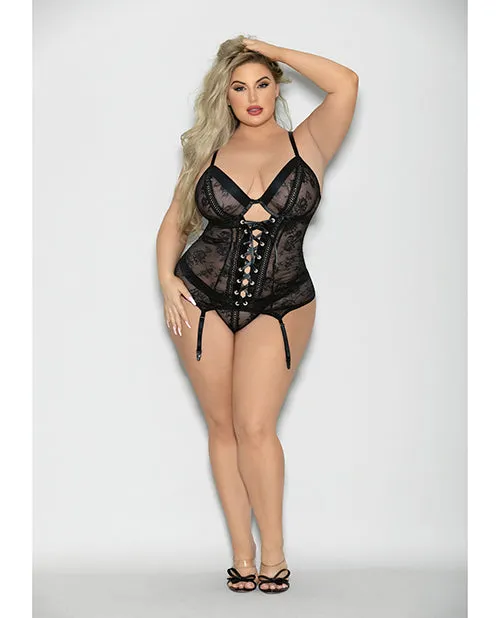 Flame Fetish Soulmate Lace Up Bustier Wide Band Thong Black 1X2X Flame Fetish By Escante Anal Flame Fetish Soulmate Lace Up Bustier Wide Band Thong Black 1X2X Flame Fetish By Escante Anal