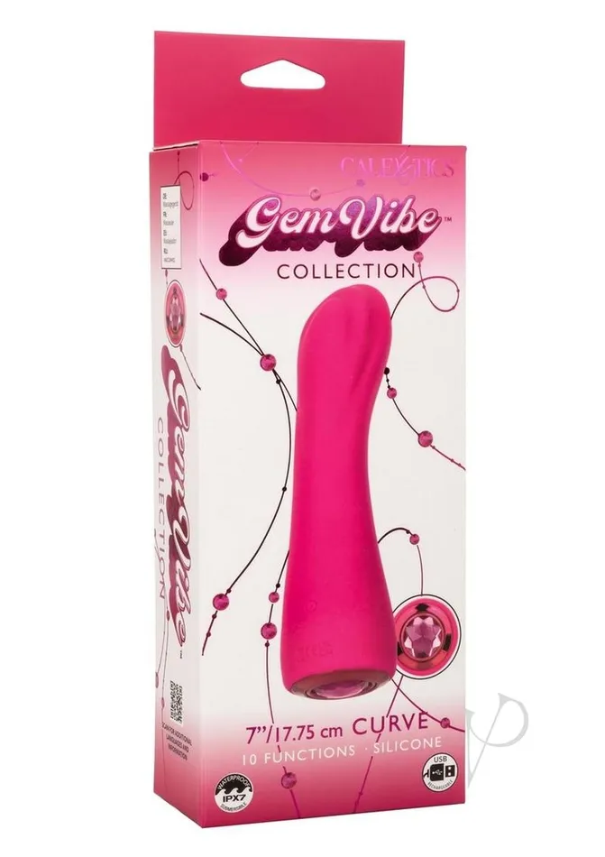 Gem Vibe Vibrators Gem Vibe Collection Curve Rechargeable Silicone GSpot Vibrator Pink Gem Vibe Vibrators Gem Vibe Collection Curve Rechargeable Silicone GSpot Vibrator Pink