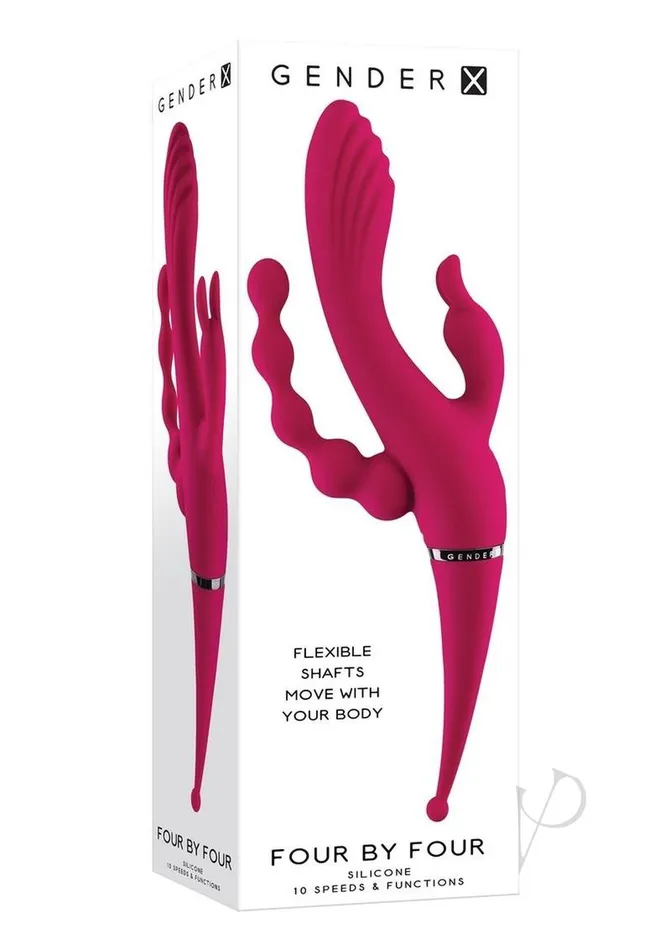 Gender X Gender X Four by Four Rechargeable Silicone Quadruple Stimulating Vibrator Red Vibrators Gender X Gender X Four by Four Rechargeable Silicone Quadruple Stimulating Vibrator Red Vibrators