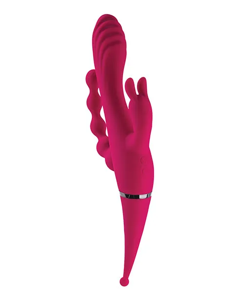 Gender X Gender X Four by Four Rechargeable Silicone Quadruple Stimulating Vibrator Red Vibrators