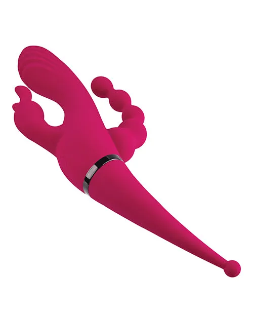 Gender X Gender X Four by Four Rechargeable Silicone Quadruple Stimulating Vibrator Red Vibrators