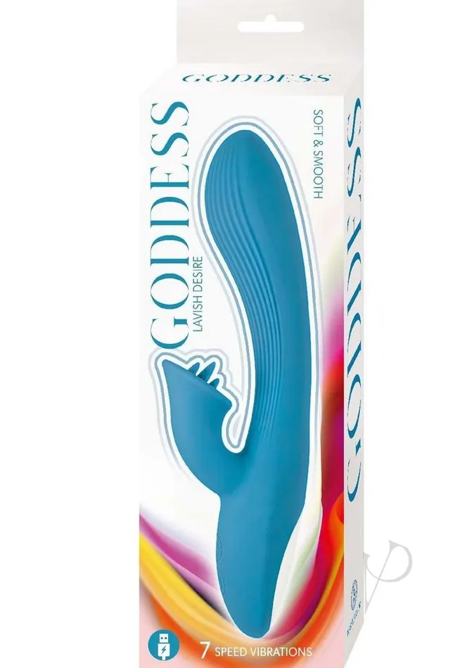 Goddess Lavish Desire Rechargeable Silicone Vibrator Blue Goddess Vibrators Goddess Lavish Desire Rechargeable Silicone Vibrator Blue Goddess Vibrators
