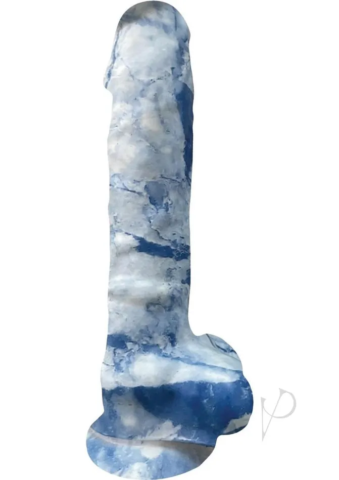 Hott Products Dildos Rock Cocks Zeus Silicone Dildo 7in BlueWhite