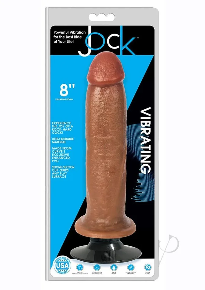Jock Vibrators JOCK Vibrating Dildo 8in Caramel