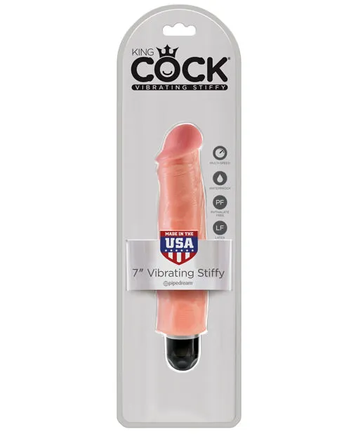 King Cock Vibrating Stiffy Dildo 7in Vanilla King Cock Dildos