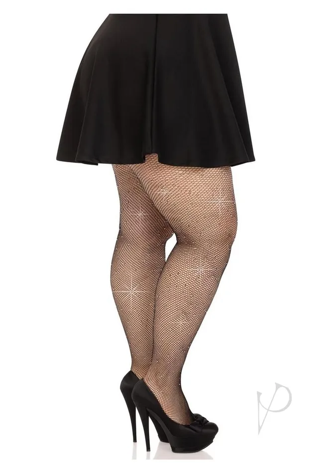 Leg Avenue Plus Size Leg Avenue Fishnet Crystalized Tights with MultiSized Iridescent Rhinestones Plus Size Black Leg Avenue Plus Size Leg Avenue Fishnet Crystalized Tights with MultiSized Iridescent Rhinestones Plus Size Black