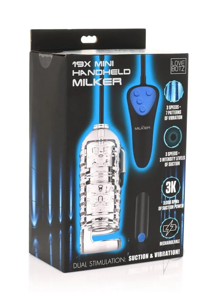 Lovebotz Anal LoveBotz Mini Handheld Rechargeable Milker with Wired Remote Control BlackBlueClear Lovebotz Anal LoveBotz Mini Handheld Rechargeable Milker with Wired Remote Control BlackBlueClear