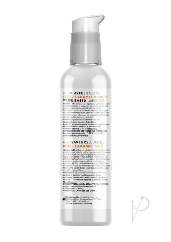 Lubricants Swiss Navy 4 In 1 Flavored Lubricant 4oz Salted Caramel Delight Swiss Navy Lubricants Swiss Navy 4 In 1 Flavored Lubricant 4oz Salted Caramel Delight Swiss Navy