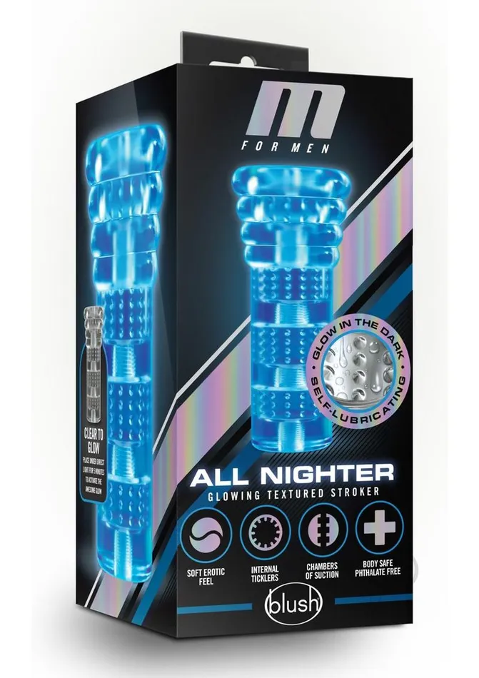 M For Men Male Sex Toys M For Men Soft and Wet All Nighter Glow In The Dark Self Lubricating Stroker Clear M For Men Male Sex Toys M For Men Soft and Wet All Nighter Glow In The Dark Self Lubricating Stroker Clear