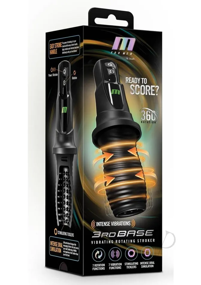 Male Sex Toys M For Men M for Men 3rd Base Rechargeable Masturbator Black Male Sex Toys M For Men M for Men 3rd Base Rechargeable Masturbator Black