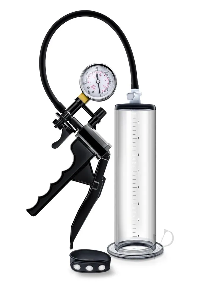 Male Sex Toys Performance Performance VX8 Premium Penis Pump System with Silicone Cock Strap 9in Clear