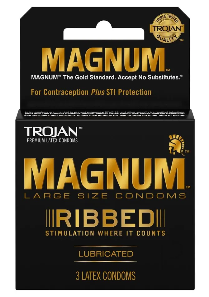 Male Sex Toys Trojan Trojan Magnum Ribbed Lubricated Latex Condoms 3Pack Large Male Sex Toys Trojan Trojan Magnum Ribbed Lubricated Latex Condoms 3Pack Large