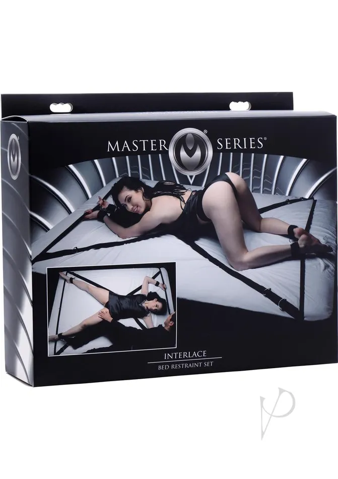 Master Series Anal Master Series Interlace Over and Under the Bed Restraint Set Black Master Series Anal Master Series Interlace Over and Under the Bed Restraint Set Black
