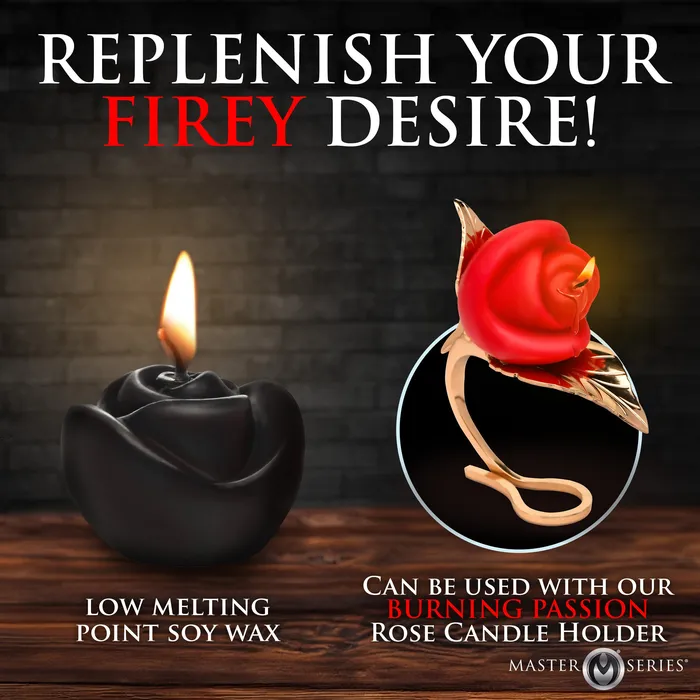 Master Series Vibrators Fire Garden 3pc Rose Candle Set