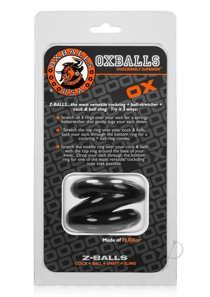 Oxballs Male Sex Toys Oxballs Atomic Jock ZBalls Cock Ring and Ball Stretcher Black Oxballs Male Sex Toys Oxballs Atomic Jock ZBalls Cock Ring and Ball Stretcher Black