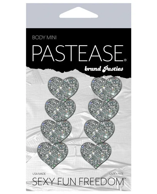 Pastease Anal Pastease Premium Mini Glitter Hearts Silver Pack of 8 Pastease Anal Pastease Premium Mini Glitter Hearts Silver Pack of 8