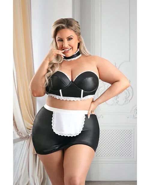 Play By Fantasy Lingerie Anal Play 5Star Service Wetlook Bustier Open Back Skirt GString Choker BlackWhite 3X4X Play By Fantasy Lingerie Anal Play 5Star Service Wetlook Bustier Open Back Skirt GString Choker BlackWhite 3X4X