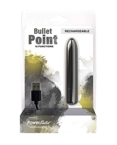 PowerBullet Bullet Point Rechargeable Vibrator Black Powerbullet Vibrators