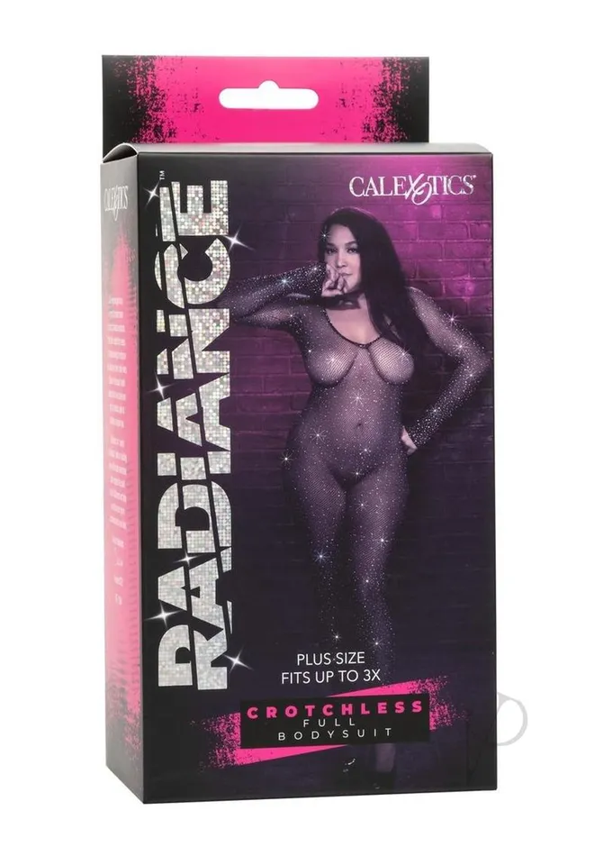 Radiance Crotchless Full Body Suit Plus Size Black Radiance Plus Size