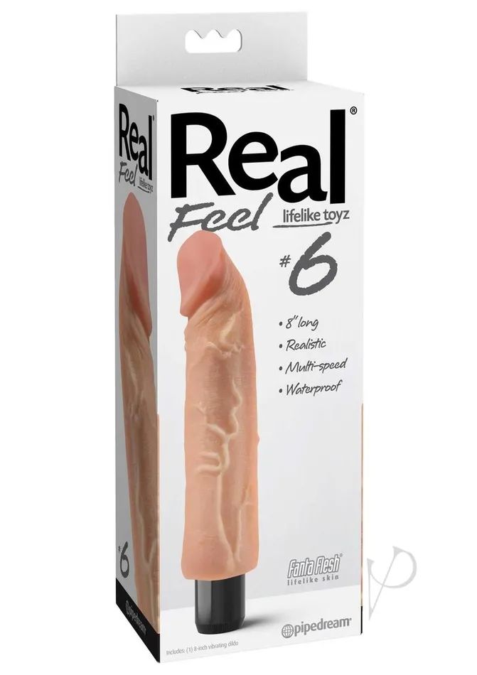 Real Feel Vibrators Real Feel Lifelike Toyz No 6 Realistic Vibrating Dildo 8in Vanilla