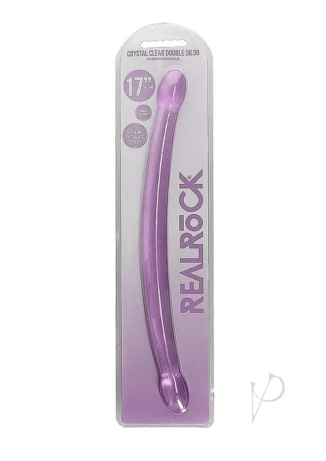 Real Rock Dildos RealRock Crystal Clear Non Realistic Double Dildo 17in Purple Real Rock Dildos RealRock Crystal Clear Non Realistic Double Dildo 17in Purple
